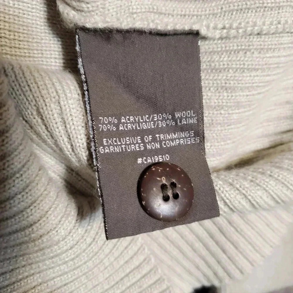 Lole Full Zip Mock Neck Sweater Women's Size Medium Long Sleeve Tan Snowflake - Picture 8 of 9